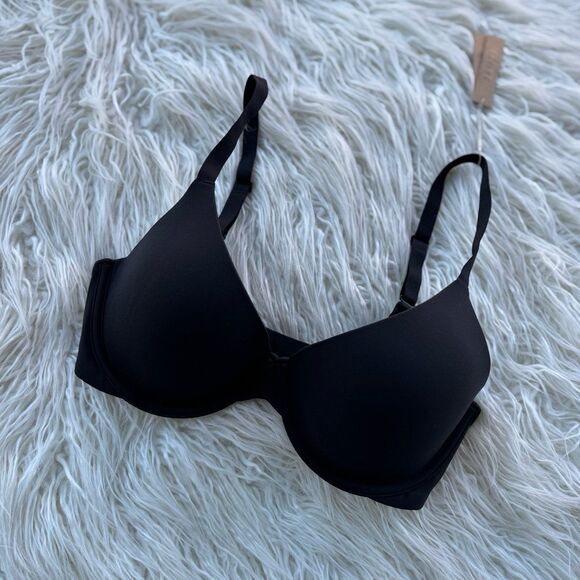 Skims Fits Everybody Plunge Bra Onyx Size 34DD - Picture 3 of 7